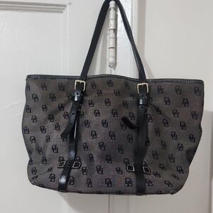Elegant Black Monogram Tote Bag
